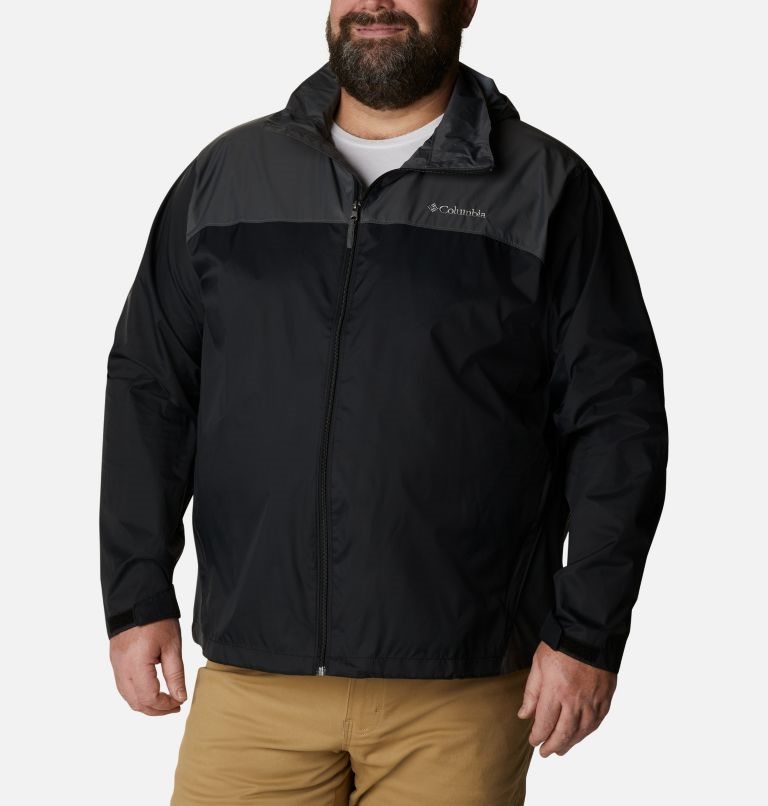 Men\'s Columbia Glennaker Lake Rain Jackets Black | Plus Size CA-Q5603